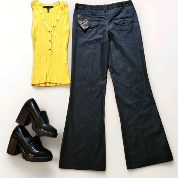 🔥 NWT DEADSTOCK 🔥 Tracy Evans Limited Black Flare Trouser Pants Size 3 - Picture 8 of 13